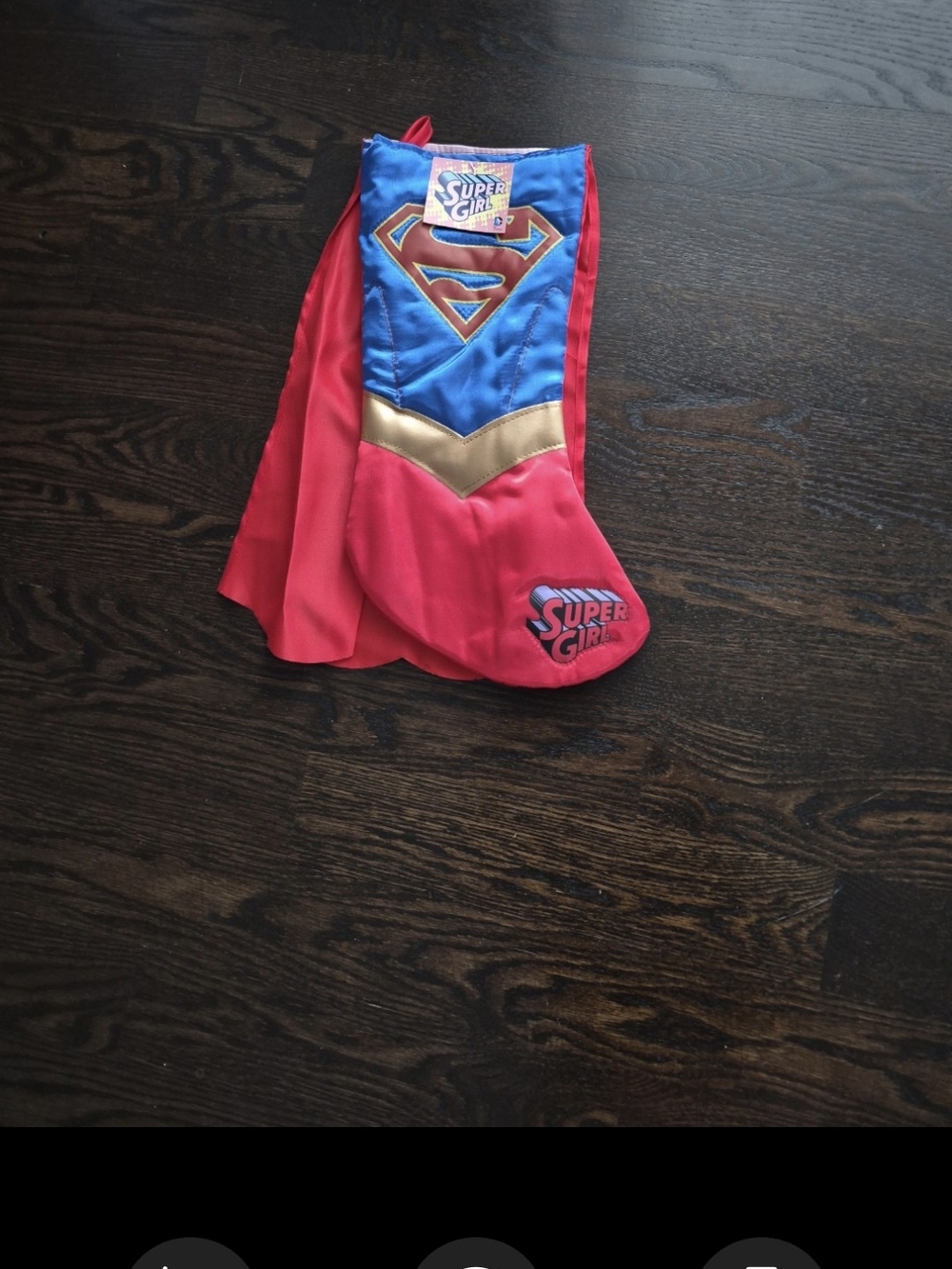 Supergirl Kids Cape Stocking - Red, Blue & Gold